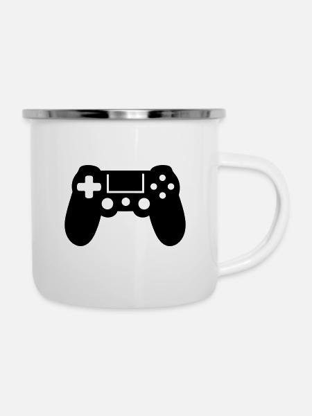 Videospiel-Controller - Emaille-Tasse - Weiß
