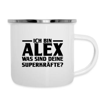 Alexander Alexandra Alexa Alex - Emaille-Tasse - Weiß - Rechts