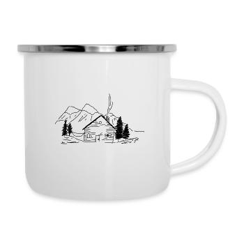 house berge cabin gift idea mountains - Camper Mug - white - Right