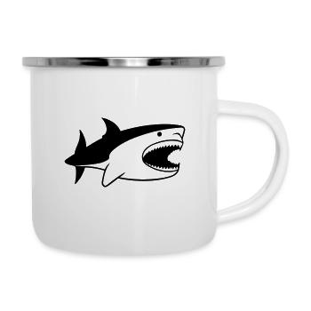 Requin - Tasse émaillée - blanc - Droite