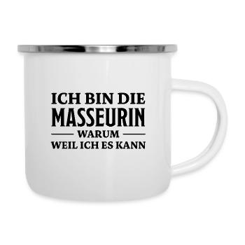 Masseurin Spruch Beruf Massage Masseurin Geschenk - Emaille-Tasse - Weiß - Rechts