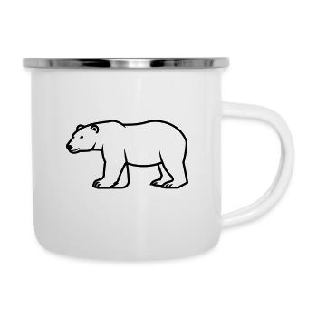 Eisbär - Emaille-Tasse - Weiß - Rechts