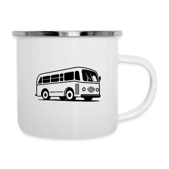 Bus - Emaille-Tasse - Weiß - Rechts