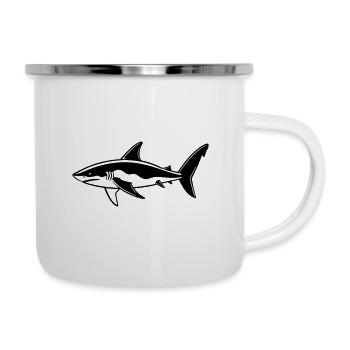 Requin - Tasse émaillée - blanc - Droite