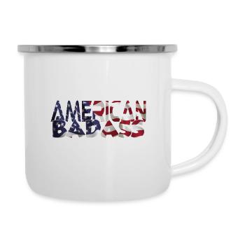 American Badass - real American Dude! - Emaille-Tasse - Weiß - Rechts