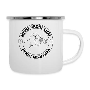 Papa Kind Liebe - Emaille-Tasse - Weiß - Rechts
