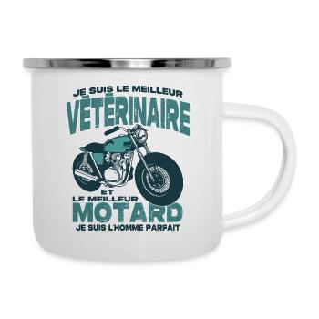 Le meilleur motard et le meilleur vétérinaire - Tasse émaillée - blanc - Droite