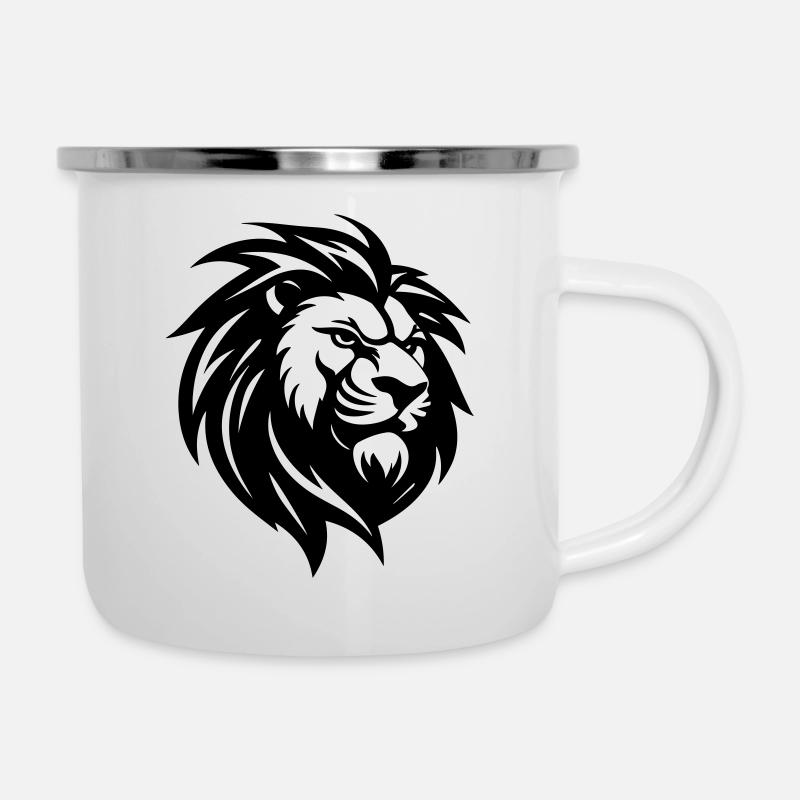 Lion - Tasse émaillée - blanc
