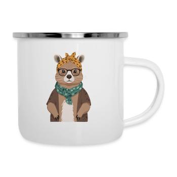 Drôle Capymama Capybara conception de fête des mères - Tasse émaillée - blanc - Droite