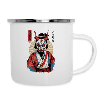 Oni Demon Mask Japanese Samurai Artwork - Camper Mug - white - Right