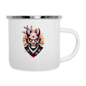 Oni Demon Mask Samurai Aesthetic Yokai - Camper Mug - white - Right