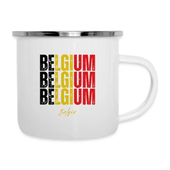 Flag of Belgium, Belgian pride - Camper Mug - white - Right