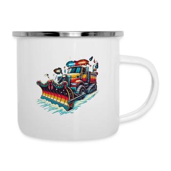 Winter Christmas Snow Removal Machine Vehicle - Camper Mug - white - Right