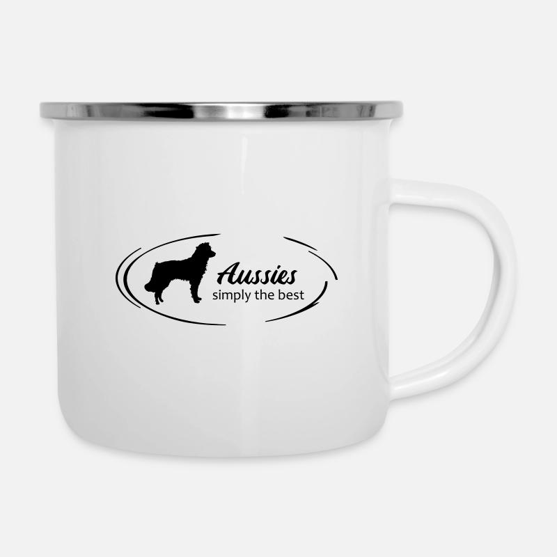 simply aussie - Emaille-Tasse - Weiß