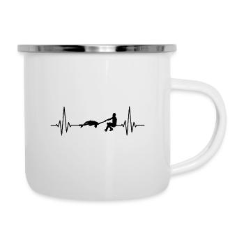 Eiskunstlauf Schlittschuhlauf Eis Figuren Tanz - Emaille-Tasse - Weiß - Rechts