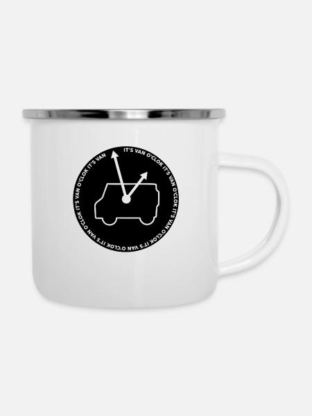 Es ist Van O'Clock - Emaille-Tasse - Weiß