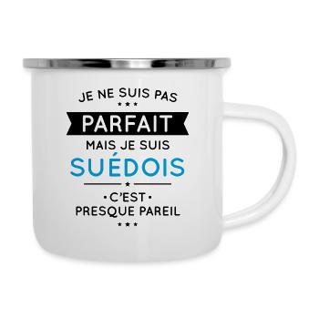 Je ne suis pas parfait mais je suis Suédois - Tasse émaillée - blanc - Droite