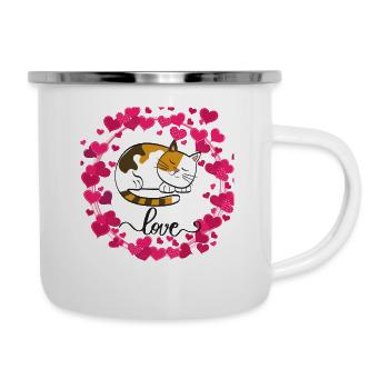 autocollant chats drôle 2 - Tasse émaillée - blanc - Droite
