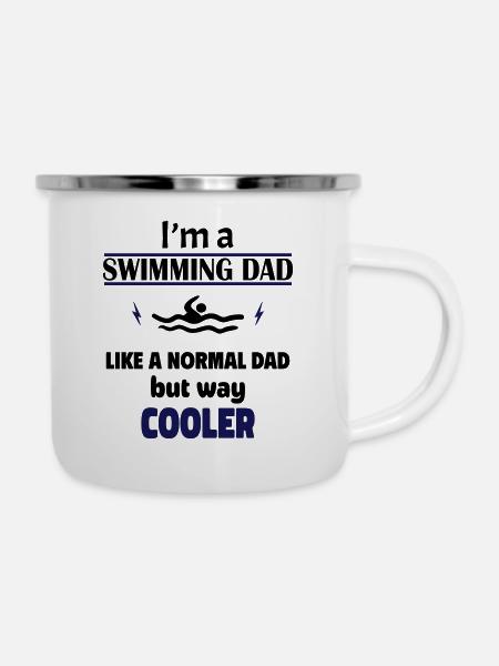 Ich bin ein Schwimm Papa - Emaille-Tasse - Weiß