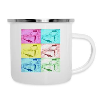 Breaker colour - Emaille-Tasse - Weiß - Rechts
