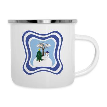 Winter, wild und frostig. - Emaille-Tasse - Weiß - Rechts