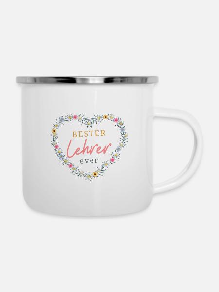 Bester Lehrer ever! - Emaille-Tasse - Weiß