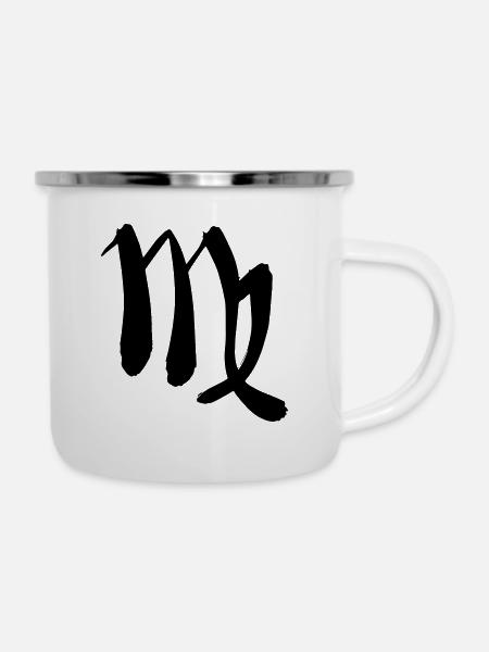 Sternzeichen Jungfrau - Emaille-Tasse - Weiß