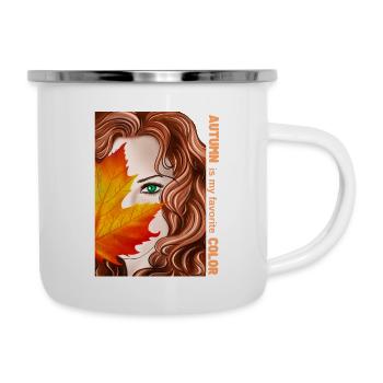 Autumn is my favorite color - Emaille-Tasse - Weiß - Rechts