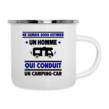 Ne sous-estimez qui conduit un camping-car - Tasse émaillée - blanc - Droite