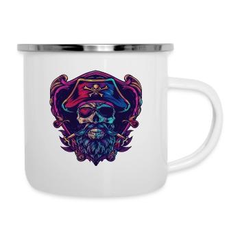Pirat Skelett - Emaille-Tasse - Weiß - Rechts