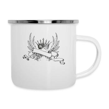 Wing with crown for own saying - Camper Mug - white - Right