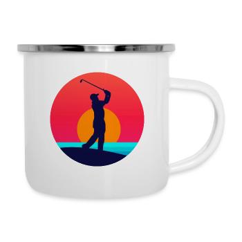 Golf - Emaille-Tasse - Weiß - Rechts