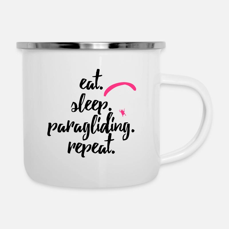 eat. sleep. paragliding. repeat. - Camper Mug - white
