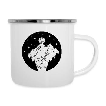 Cosy Mountain Campsite (Black) - Camper Mug - white - Right