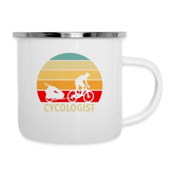 Bicycle Pendant Papa MTB Retro Cycologist - Camper Mug - white - Right