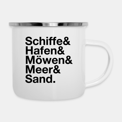Schiffe&Hafen&Möwen&Meer&Sand. - Emaille-Tasse