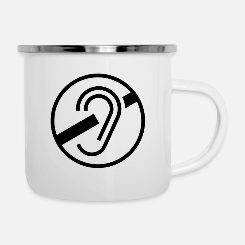 Symbole de surdité - Tasse émaillée - blanc