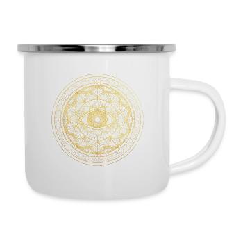Hand Drawn Ornate Mandala Third Eye - Camper Mug - white - Right