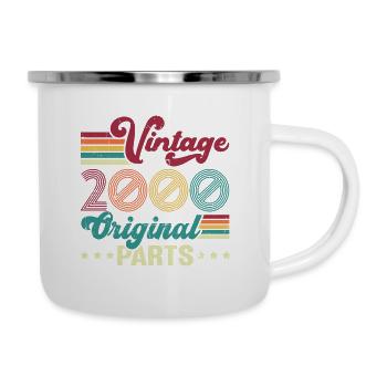 Vintage 2000 Original, Geburtstagsgeschenk - Emaille-Tasse - Weiß - Rechts