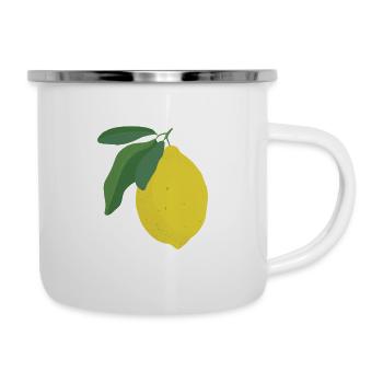 Zitrone - Emaille-Tasse - Weiß - Rechts