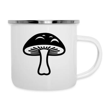 Pilz - Emaille-Tasse - Weiß - Rechts
