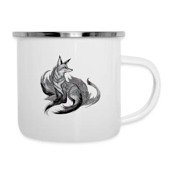 Fox Mandala Drawing Complex Nature Wilderness - Camper Mug - white - Right