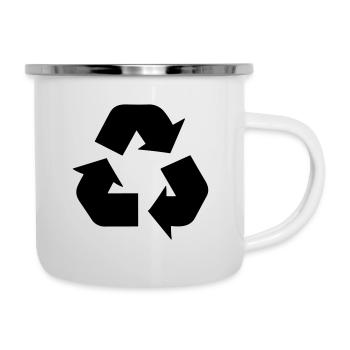 Recycling - Emaille-Tasse - Weiß - Rechts