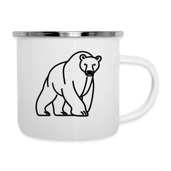 Eisbär - Emaille-Tasse - Weiß - Rechts