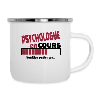psychologue en cours - Tasse émaillée - blanc - Droite