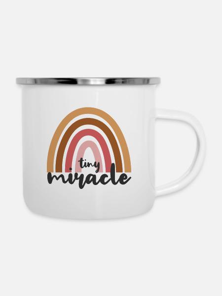 tiny miracle - Emaille-Tasse - Weiß