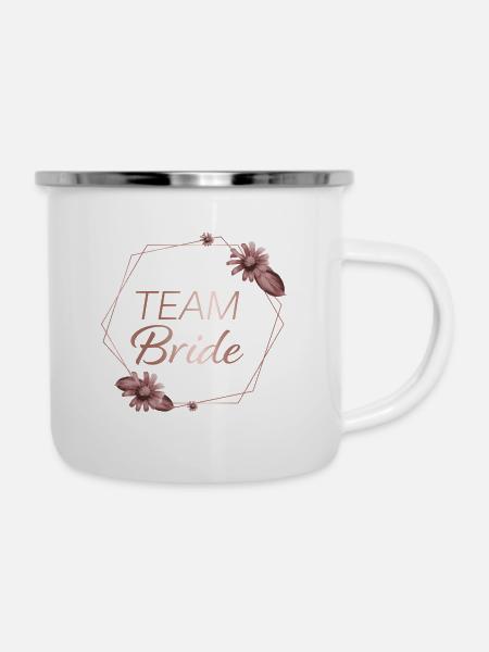 Team Bride - Emaille-Tasse - Weiß