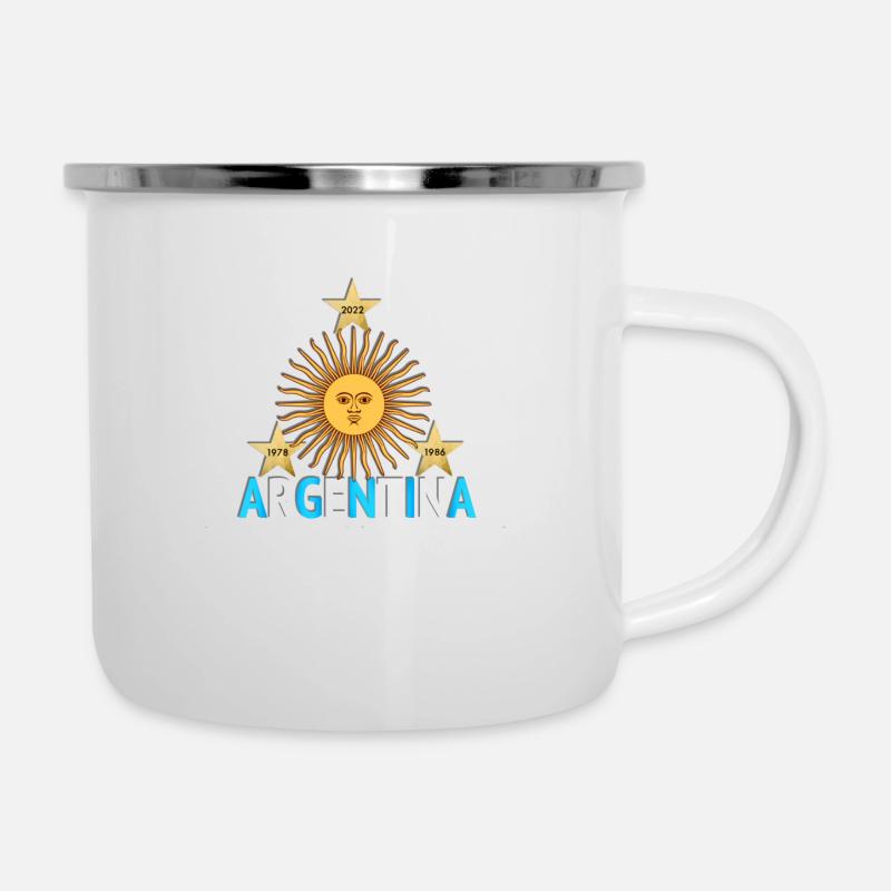 Argentinien 3 Sterne - Emaille-Tasse - Weiß