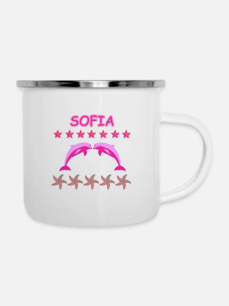 Sofia - Emaille-Tasse - Weiß