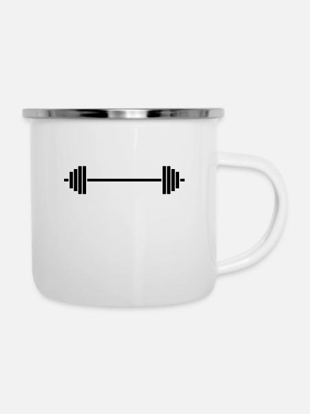 Sportler - Emaille-Tasse - Weiß
